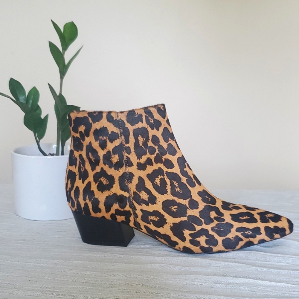 NEW Seychelles What You Need Leather Leopard Print Bootie Size 7